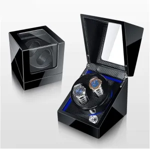 Display Box LED Watch Box Watch Case Winder Watches disaster Double Automatic Watch Winder Box Luxury Stora Case for 2 Wrist Watches 5 Rotation Stora 