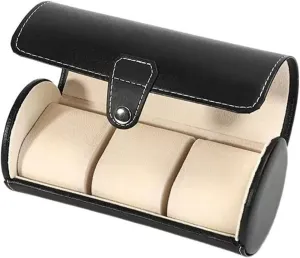 Display Box Watch Holder Watch Display Box(Black) Watch Case Watch Storage Box Exquisite endotherms observation examination symmetry money suspender Watch Organizer Simple PU Leather Watch 