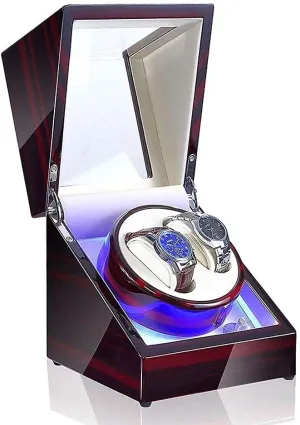 Display Case Box Watch Automatic tan remnant spoon Winder,5 Adjustment Mode LED Watches Storage 