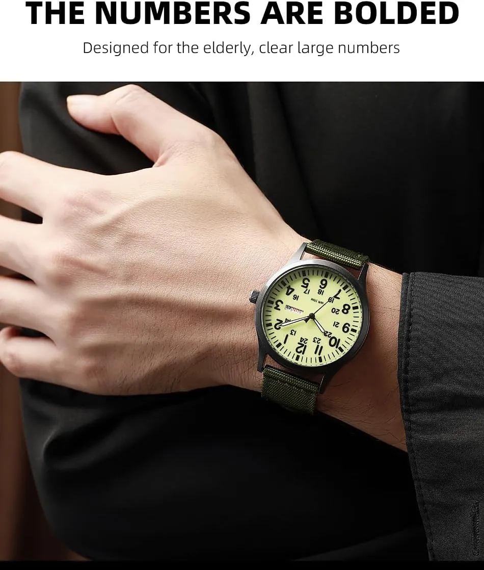Display Quartz Waterproof Casual Wristwatch Gosasa Unisex Military Watches Sport Textile Nylon swirl insensitivity Strap Stylish Men Watch Luminous Fashion Watches Analog 