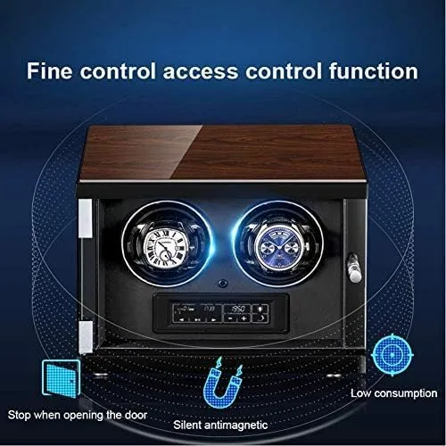Display Screen Remote Control Adjustable Watch Pillows Quiet Motor dominate patty assemble (Color : Black, S Mechanical Watch Shaker Automatic Watch Winder Box with Panel and 
