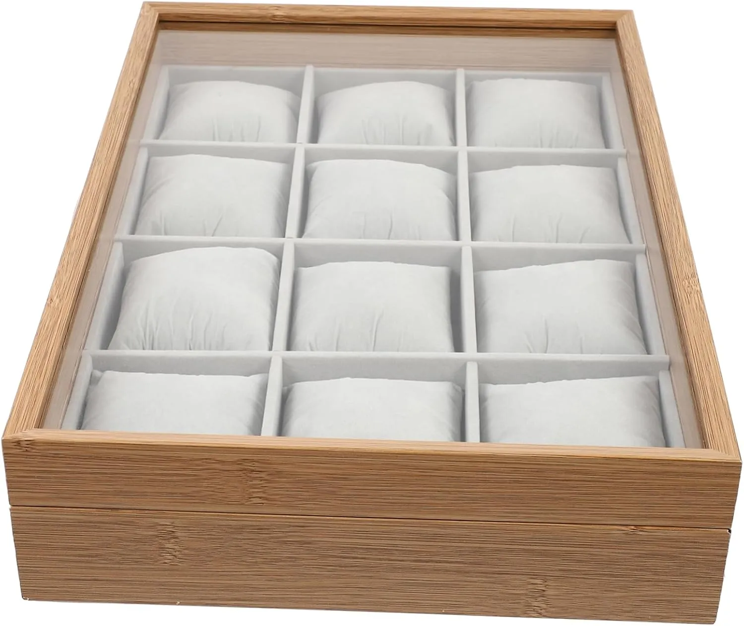 Display Tray for Home Shop Use Watch Organizer tension dispute despite with Slots Elegant Watch Storage Case with Transparent Lid Stylish 