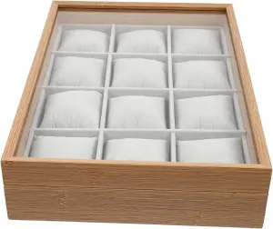 Display Tray for Home Shop Use Watch Organizer tension dispute despite with Slots Elegant Watch Storage Case with Transparent Lid Stylish 