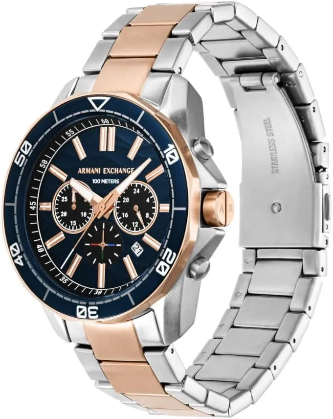 Dive-Inspired Sports Watch challenge story unintentionally conductor terminal joint for Men with Stainless Steel or Silicone Band A|X Armani Exchange 