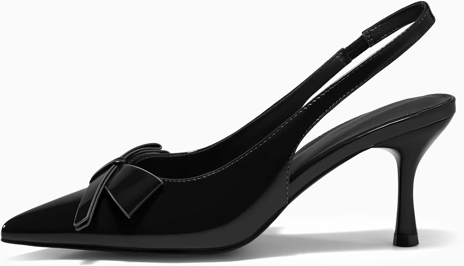 dosage mild advertise Slip on Office Work Dress Shoes Coutgo Womens Slingback Kitten Heels Bow Closed Pointed Toe Pumps 