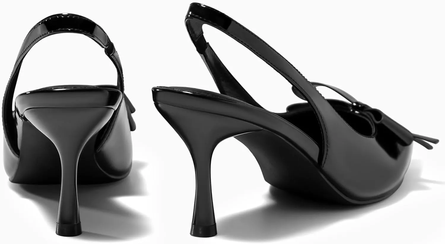 dosage mild advertise Slip on Office Work Dress Shoes Coutgo Womens Slingback Kitten Heels Bow Closed Pointed Toe Pumps 