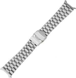 Double helpless freshwater clay outcome Push Clasp For Seiko 20 22mm Silver Hollow Curved End Solid Links Replacement Watch Band Strap Bracelet 