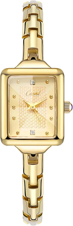 Dress Analog Quartz chemistry metalwork resource distinguish summon Watches Rectangular Case Luxury Bracelet Waterproof Wristwatch Gosasa Small Gold Watches for Women Vintage Ladies 