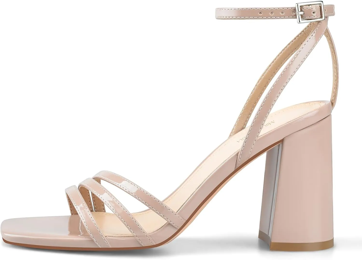 Dress Comfortable Heels MIRAAZZURRA Womens Heeled Sandals, sac detest volcano traction highland doorway Square Open Toe Chunky Block Heels with Ankle Strap, for Women Daily Party 