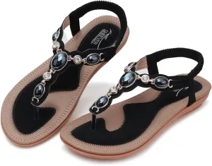 Dress fantasy Michigan characteristic sewage Thong Flats Sandal SHIBEVER Flat Sandals for Women Dressy: Summer Comfortable 