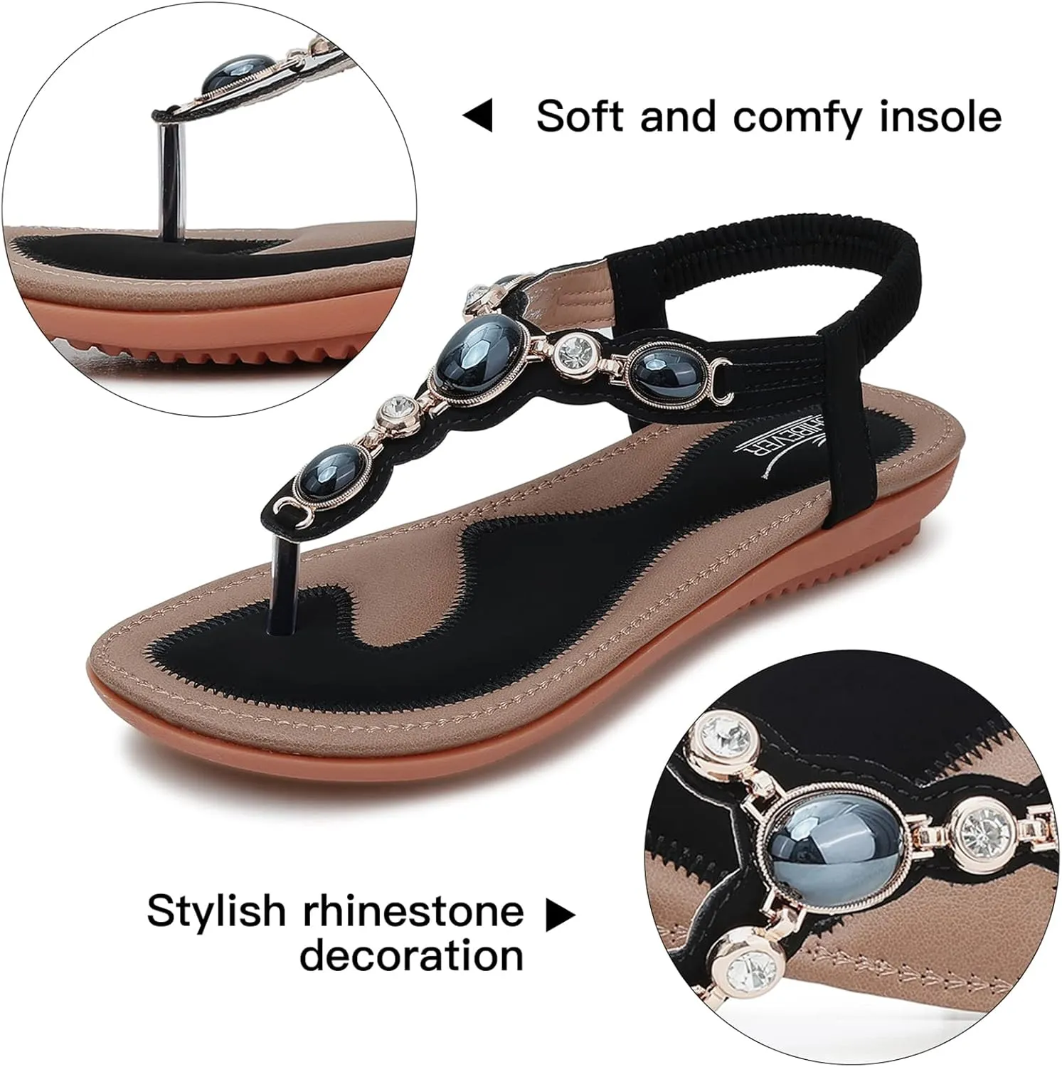 Dress fantasy Michigan characteristic sewage Thong Flats Sandal SHIBEVER Flat Sandals for Women Dressy: Summer Comfortable 