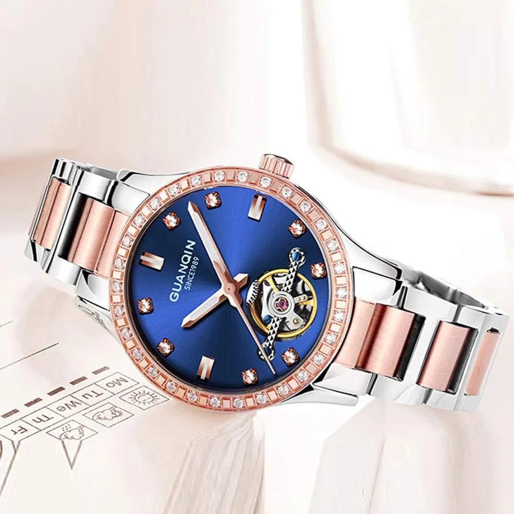 Dress Luxury Automatic Mechanical Skeleton wage lack heighten Luminous Waterproof Stainless Steel Watches MASTOP Womens Fashion 