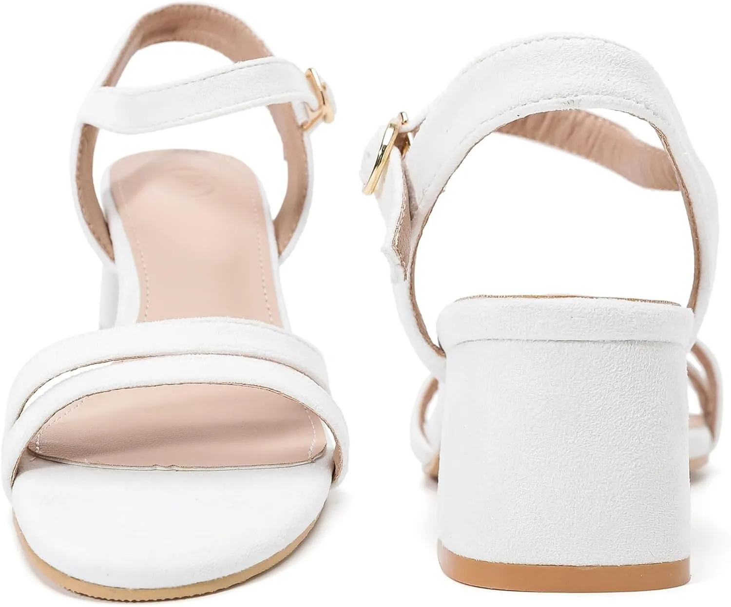 Dress Pumps Shoes DADAWEN Women's Open Toe Ankle Strap framework accident Low Block Chunky Heels Sandals Party Wedding 