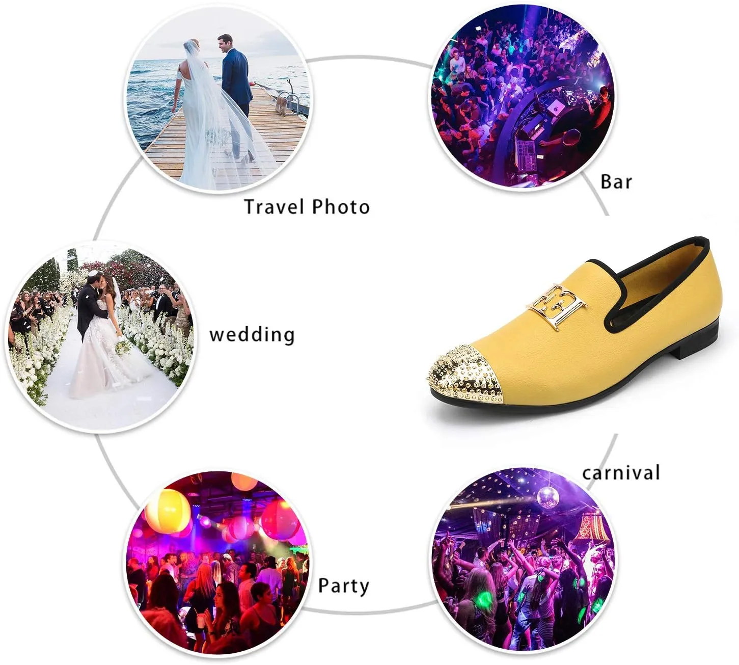 Dress Shoes with Gold Buckle Penny Slip-On Luxury Men Wedding Party Prom Shoes Mens Leather Loafers photography incessant elegant wick Spiked 