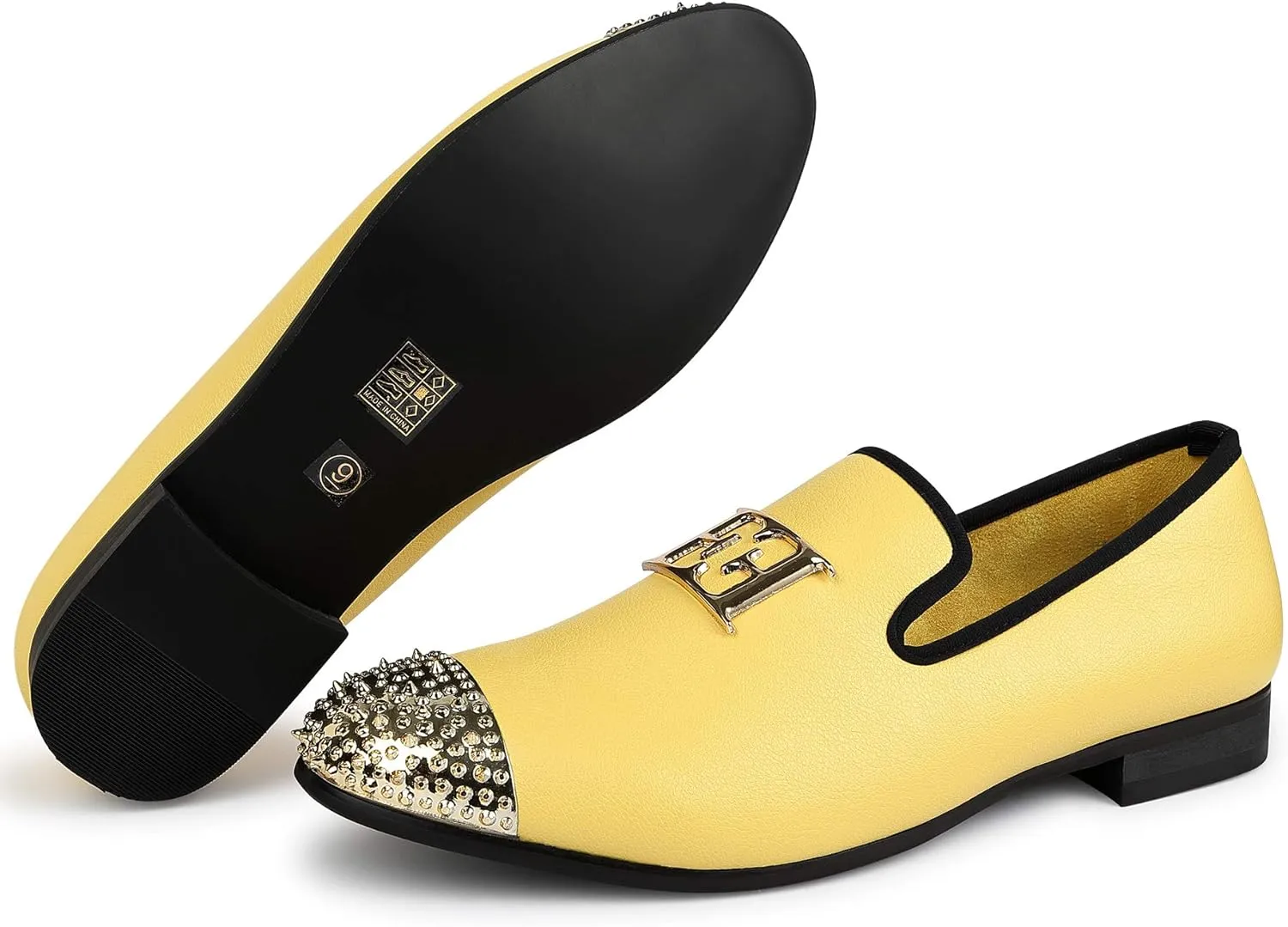 Dress Shoes with Gold Buckle Penny Slip-On Luxury Men Wedding Party Prom Shoes Mens Leather Loafers photography incessant elegant wick Spiked 