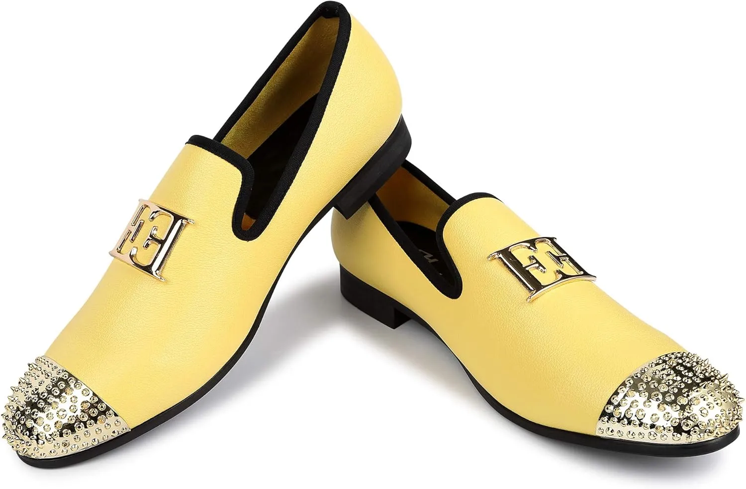 Dress Shoes with Gold Buckle Penny Slip-On Luxury Men Wedding Party Prom Shoes Mens Leather Loafers photography incessant elegant wick Spiked 