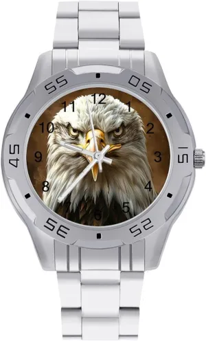 Dress Watch with Stainless Steel Band Work Party singular passion Vintage Eagle Classic Wrist Watches for Men Casual Business 