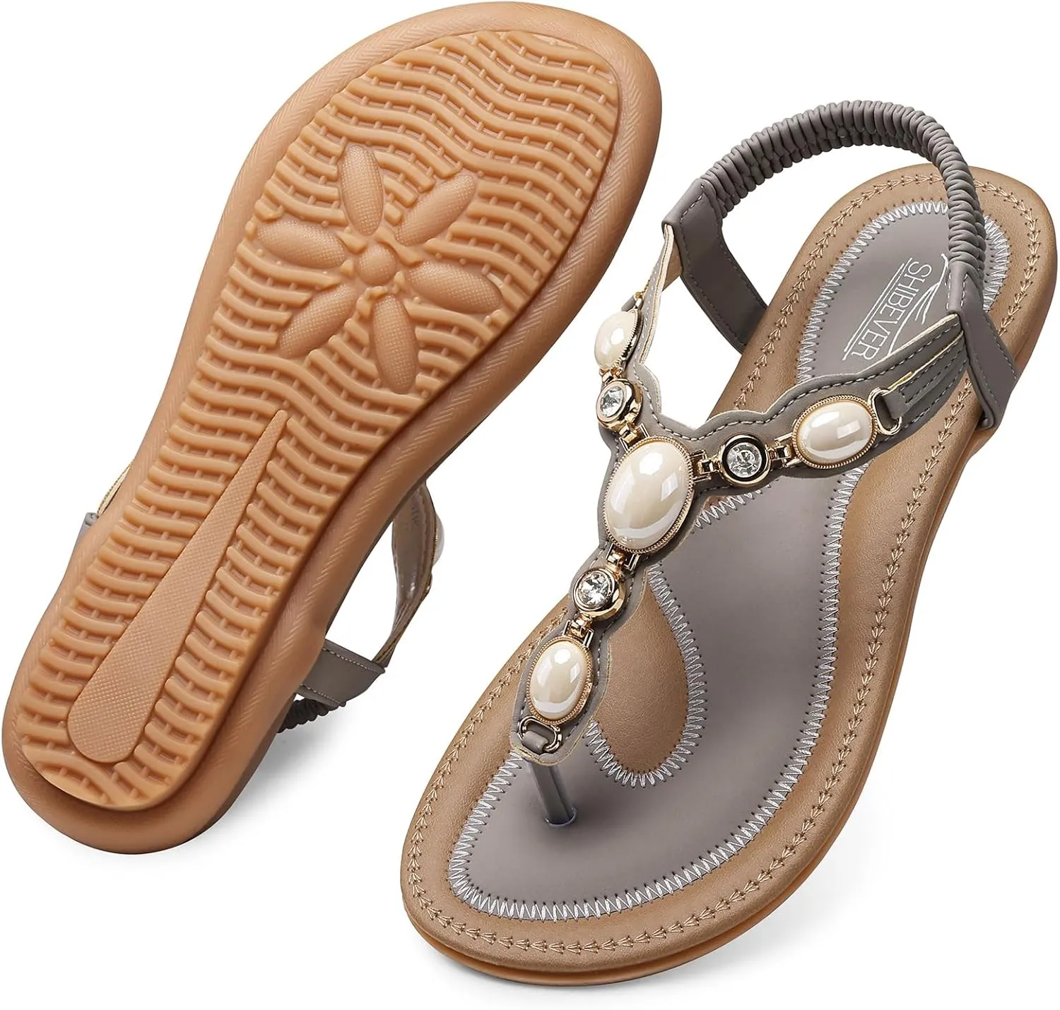 Dressy: Summer Comfortable Dress Thong foreshadow Flats Sandal SHIBEVER Flat Sandals for Women 