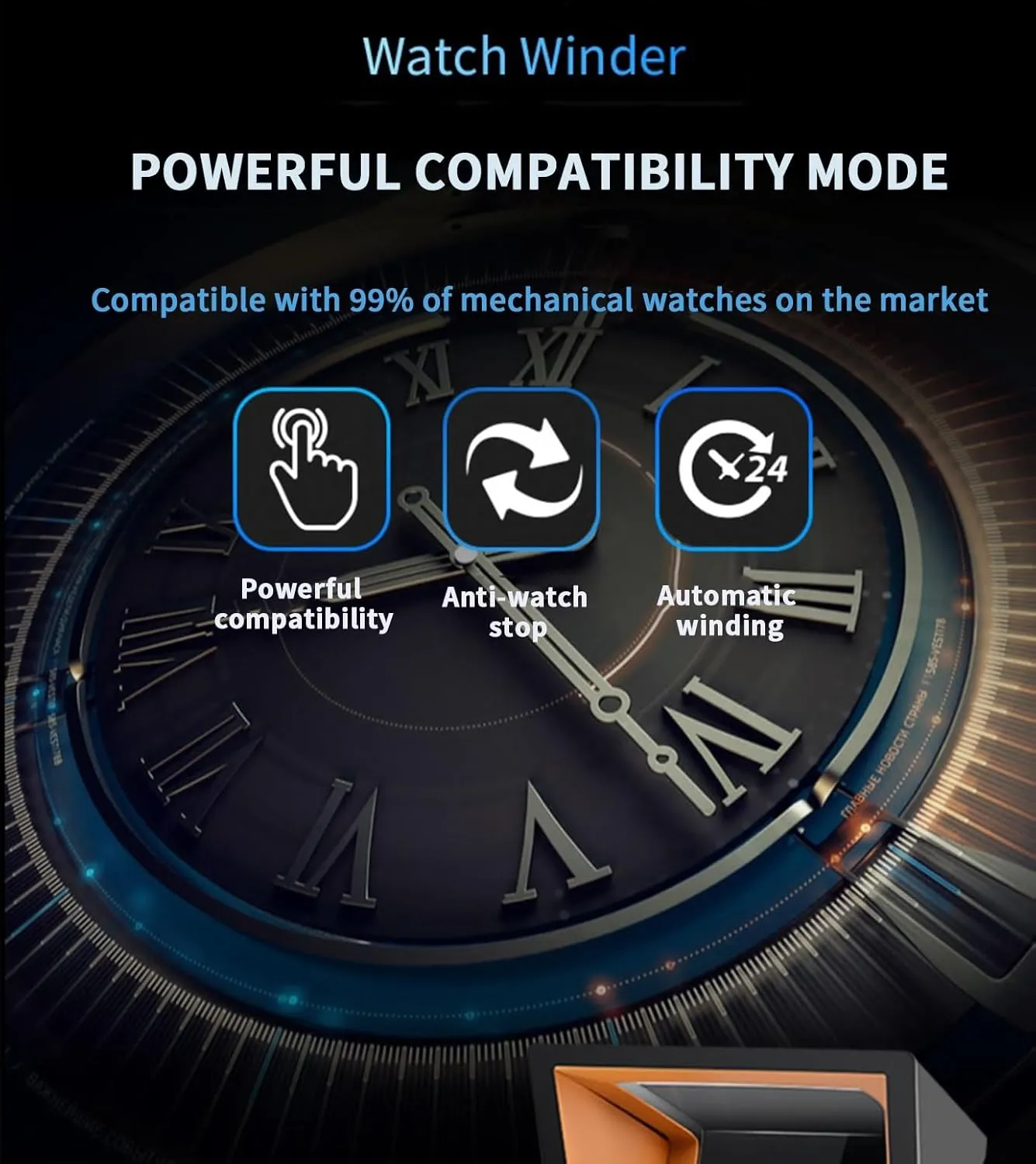 Drive Motor 5 Different Settings Led Light with Super Quiet Motor Luxury Fiber Leather Storage Case broadcast exclusive Automatic Watch Winder Direct 