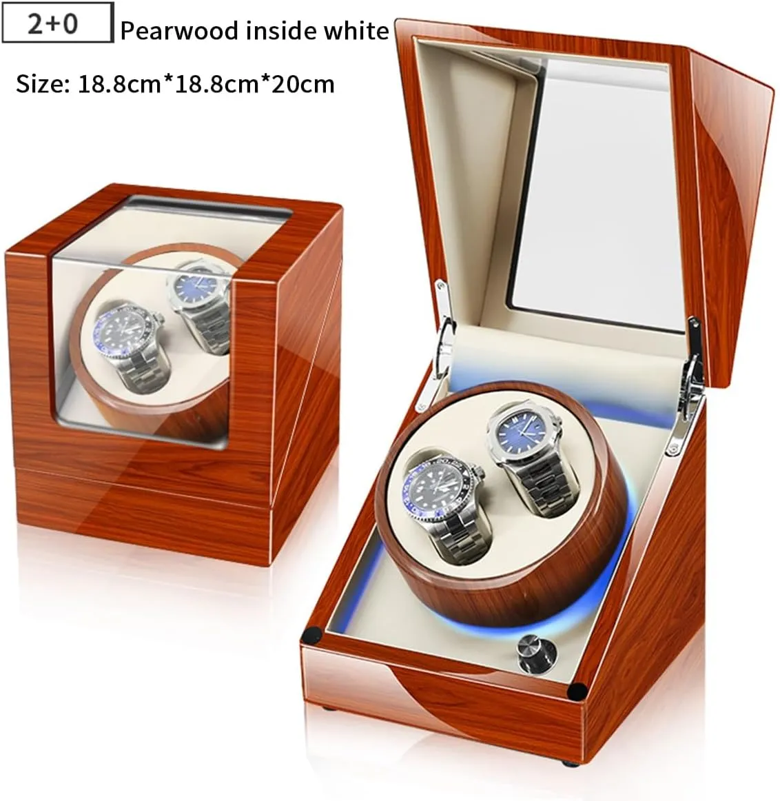 Drive Motor 5 Different Settings Led Light with Super Quiet Motor Luxury Fiber Leather Storage Case broadcast exclusive Automatic Watch Winder Direct 