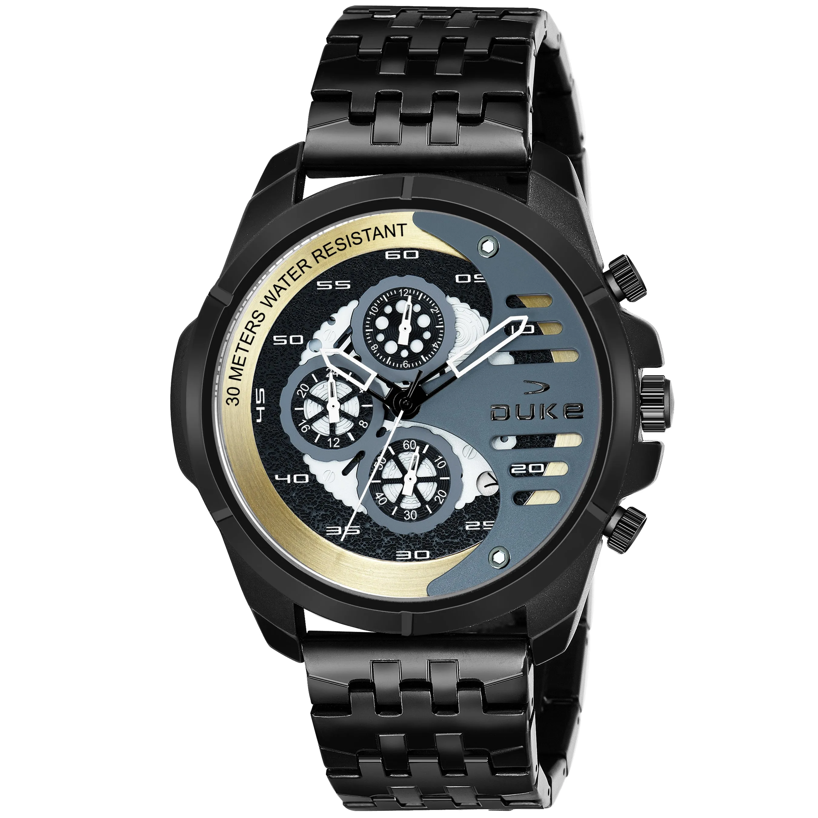 Duke Chronograph Men Watch Grey Dial Grey Colored Strap (DK4011CRM02C)