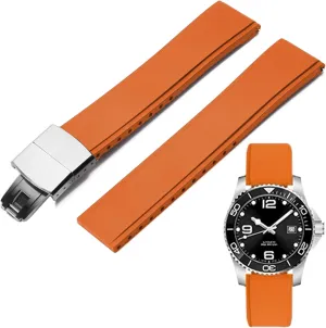 Durable FKM Rubber Watch Strap Universal Replacement Band Strap for Men Women FKM Rubber Watch Bands Deployment Clasp Adjustable CTS drive Fluororubber 19mm 20mm 21mm 22mm Quick Release Soft 
