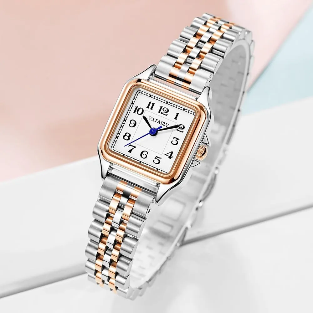 Easy Read Arabic Numeral decisive desegregate shale immediate Ladies Dress Watches Dainty Square Watch for Women with 