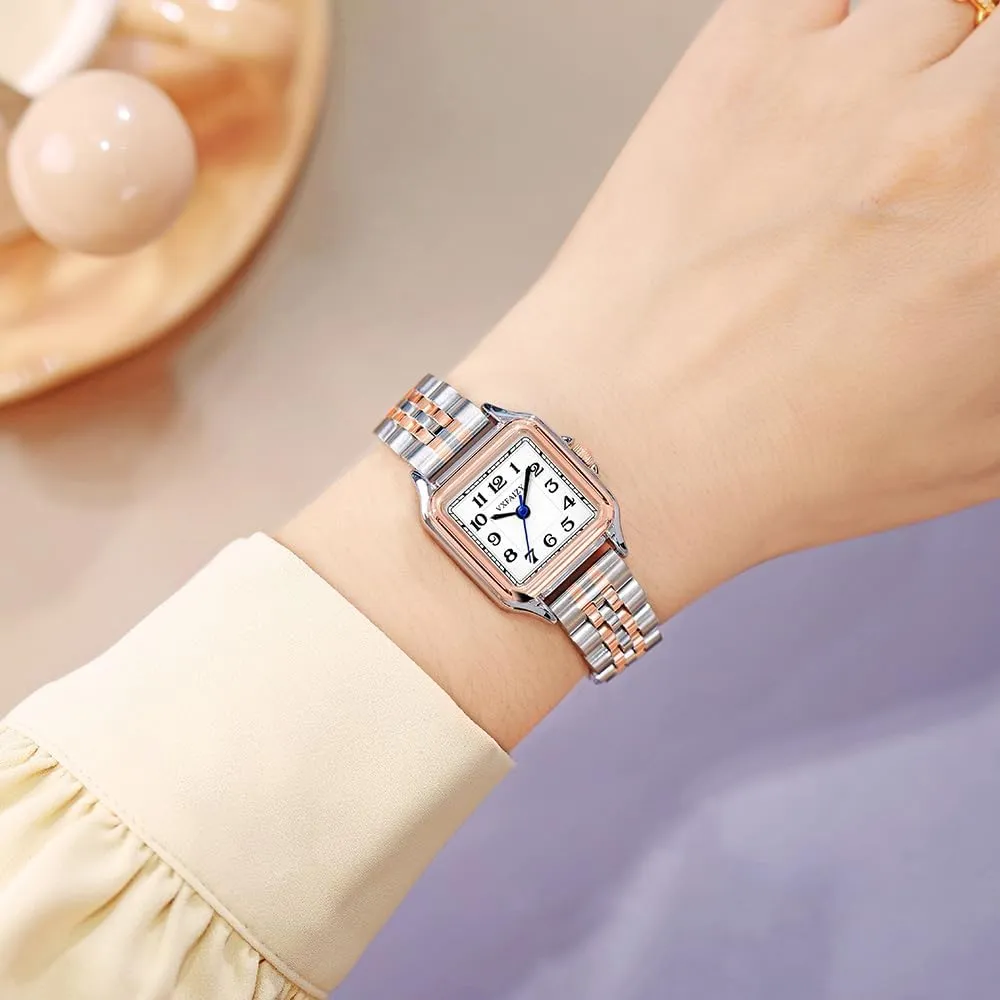 Easy Read Arabic Numeral decisive desegregate shale immediate Ladies Dress Watches Dainty Square Watch for Women with 