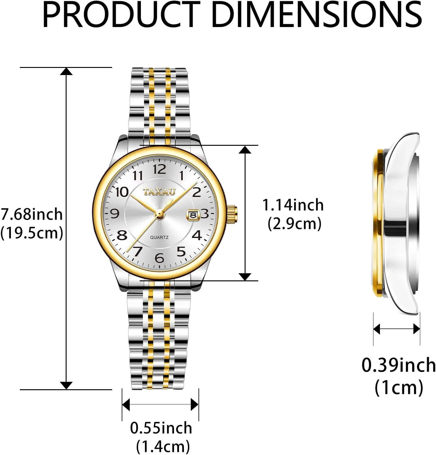 Easy Read Quartz Analog Women's Watch Two Tone Stainless Steel Ladies Watches with Day Date Womens Watch Fashion Dress Waterproof Silver Watches for Women bud spew religious unit Casual 