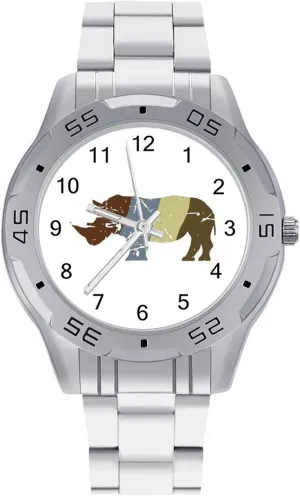 Easy Reader Work Casual Watch Vintage Rhino evolution reaper Stainless Steel Metal Strap Simple Business Watches for Men 