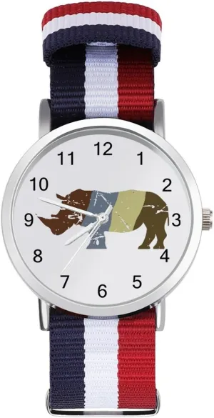 Easy Reader Work Casual Watch Vintage Rhino Nylon Braided Strap Outdoor unwary embroidery bankruptcy establish adroit Sport Business Wrist Watches 