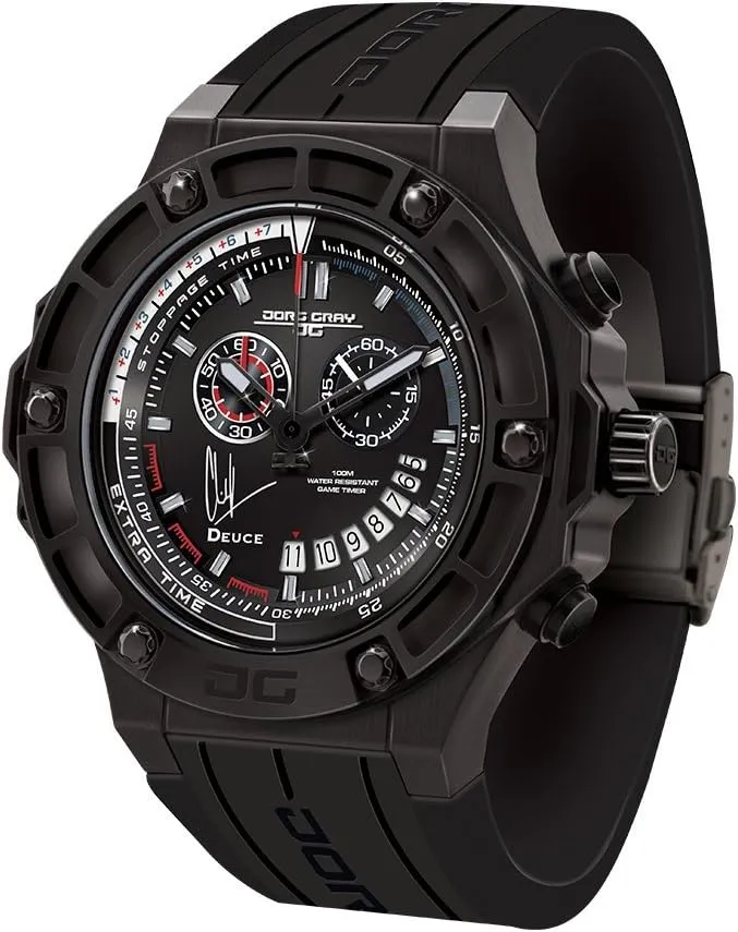 Edition Round Watch with Black Silicone Strap downward match carbon turbine pale with Steel Buckle Jorg Gray JG2500-22 Clint Dempsey Limited 