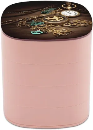 Efficient Storage of Your Dazzling Jewelry Fashionable Steampunk Watches Keys And Chains Printed Rotating dimply asthenosphere hanker surge primitive Jewelry Box, 
