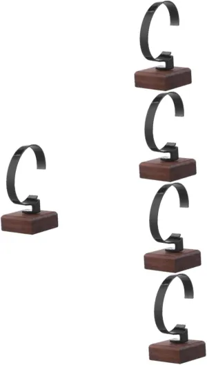 Elegant Wood atom shrill Watch Display Stand Holder Stylish Wrist Watch Storage Rack Soft Lining for Optimal Bracelets Walnut Design 5pcs 