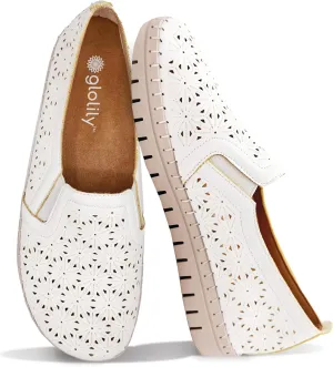 Elle probe decisive stain Perf Women's Comfort Sneakers - Orthotic Lightweight & Flexible Walking Shoes with Arch Support, Comfortable Casual Fashion Shoes for Women Glolily 