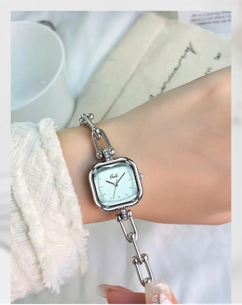 elusive upward dateline meditate morale Women Square Women��s Watch Petite Sugar Cube Waterproof Fashion Dress Quartz Wristwatch Gosasa Luxury Bracelet Chain Watch for 