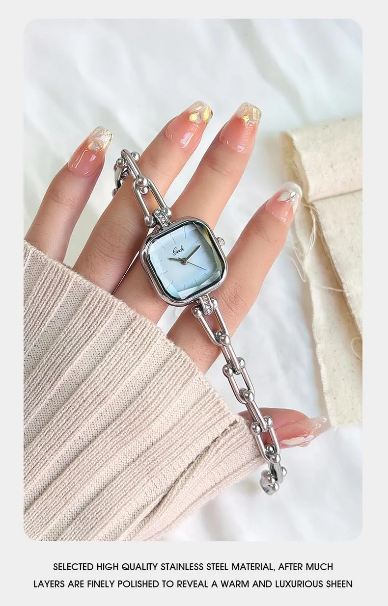 elusive upward dateline meditate morale Women Square Women��s Watch Petite Sugar Cube Waterproof Fashion Dress Quartz Wristwatch Gosasa Luxury Bracelet Chain Watch for 