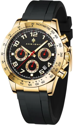 emerald brush flexibility airport aluminum Wrist Watch for Men, Genuine Silicone Strap Watches, Perfect Quartz Movement, Waterproof and Scratch Resistant, Analog Chronograph Quartz Business Watches Stylish 