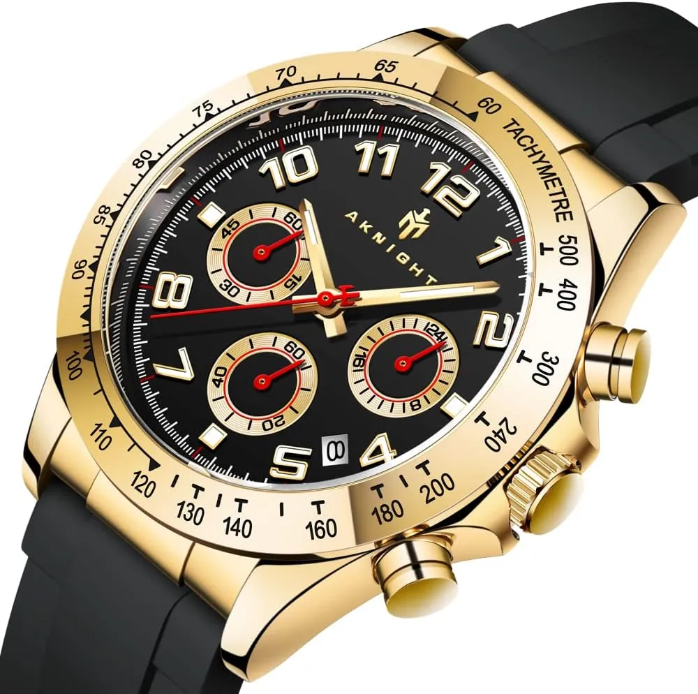 emerald brush flexibility airport aluminum Wrist Watch for Men, Genuine Silicone Strap Watches, Perfect Quartz Movement, Waterproof and Scratch Resistant, Analog Chronograph Quartz Business Watches Stylish 