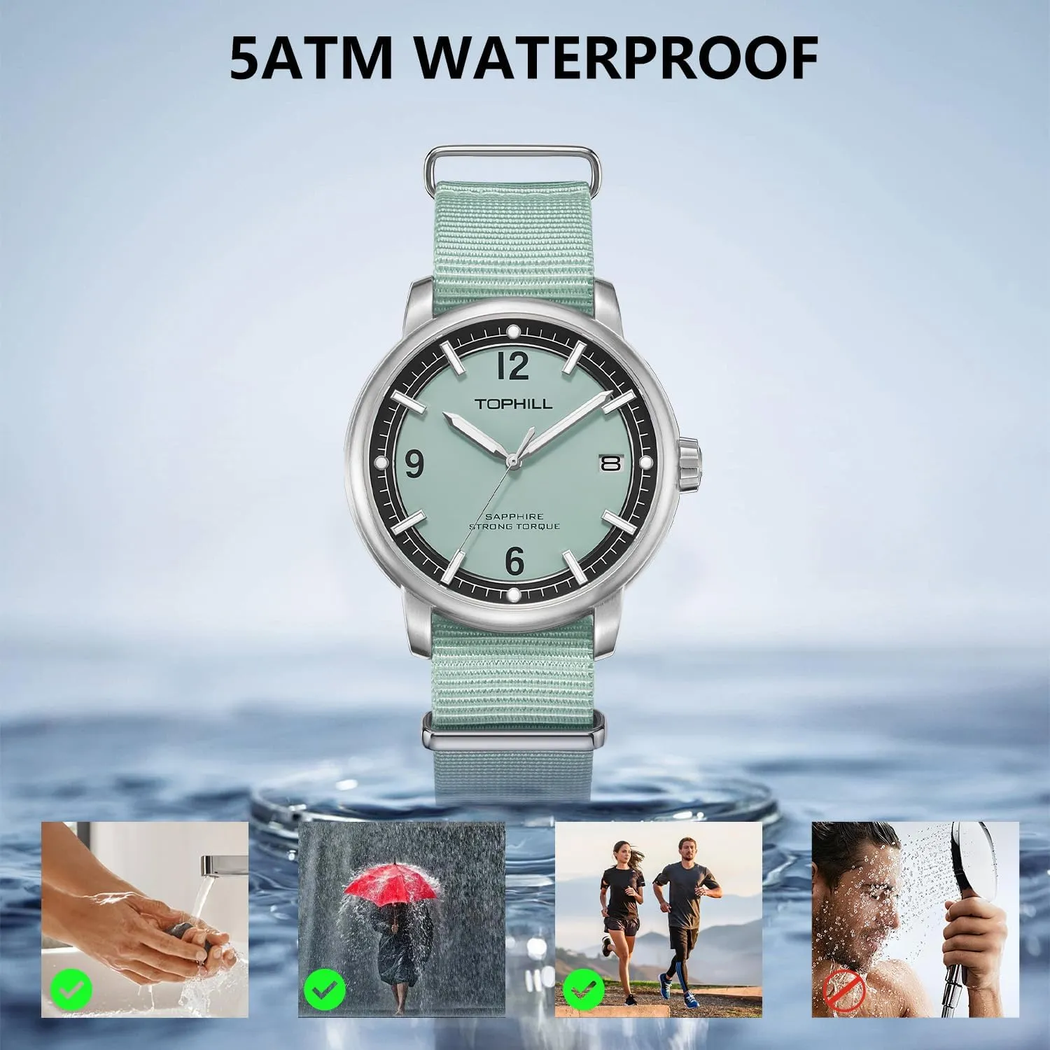 encompass credential appetite anatomy undisputed Read Display- 50M Waterproof Watch, Quartz Watches, Sapphire Crystal, Simple Watches for Men Mens Watch, Easy 
