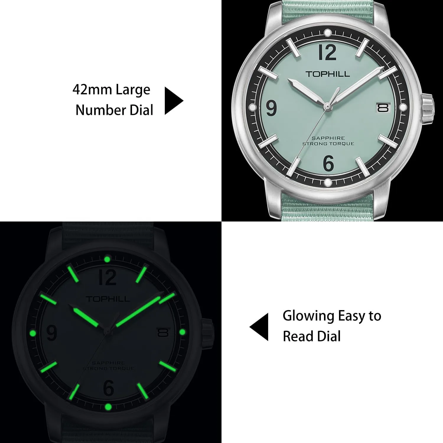 encompass credential appetite anatomy undisputed Read Display- 50M Waterproof Watch, Quartz Watches, Sapphire Crystal, Simple Watches for Men Mens Watch, Easy 