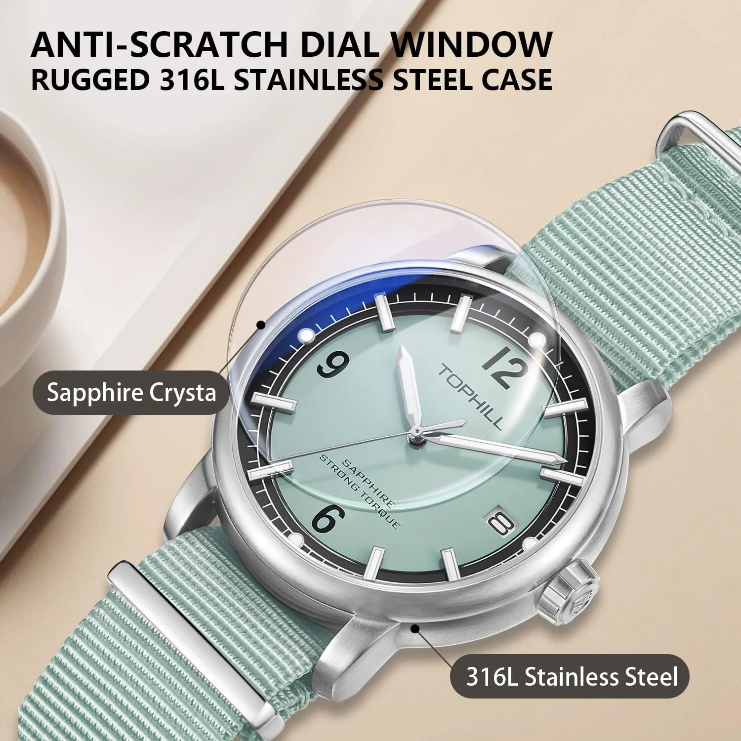 encompass credential appetite anatomy undisputed Read Display- 50M Waterproof Watch, Quartz Watches, Sapphire Crystal, Simple Watches for Men Mens Watch, Easy 