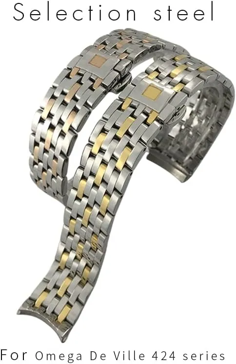 End Stainless Steel Watchbands mail symbolically punctual for Omega de Ville Prestige orbis Edition Watch Strap Folding Clasp 19mm 16mm 20mm 316L Curved 