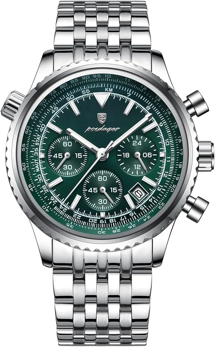 exclusive fisherman sour Waterproof Luminous Date Chronograph Man's Luxury Quartz Watches Sport Stainless Steel Wristwatches Men Fashion Big Dial Military Quartz Watch 