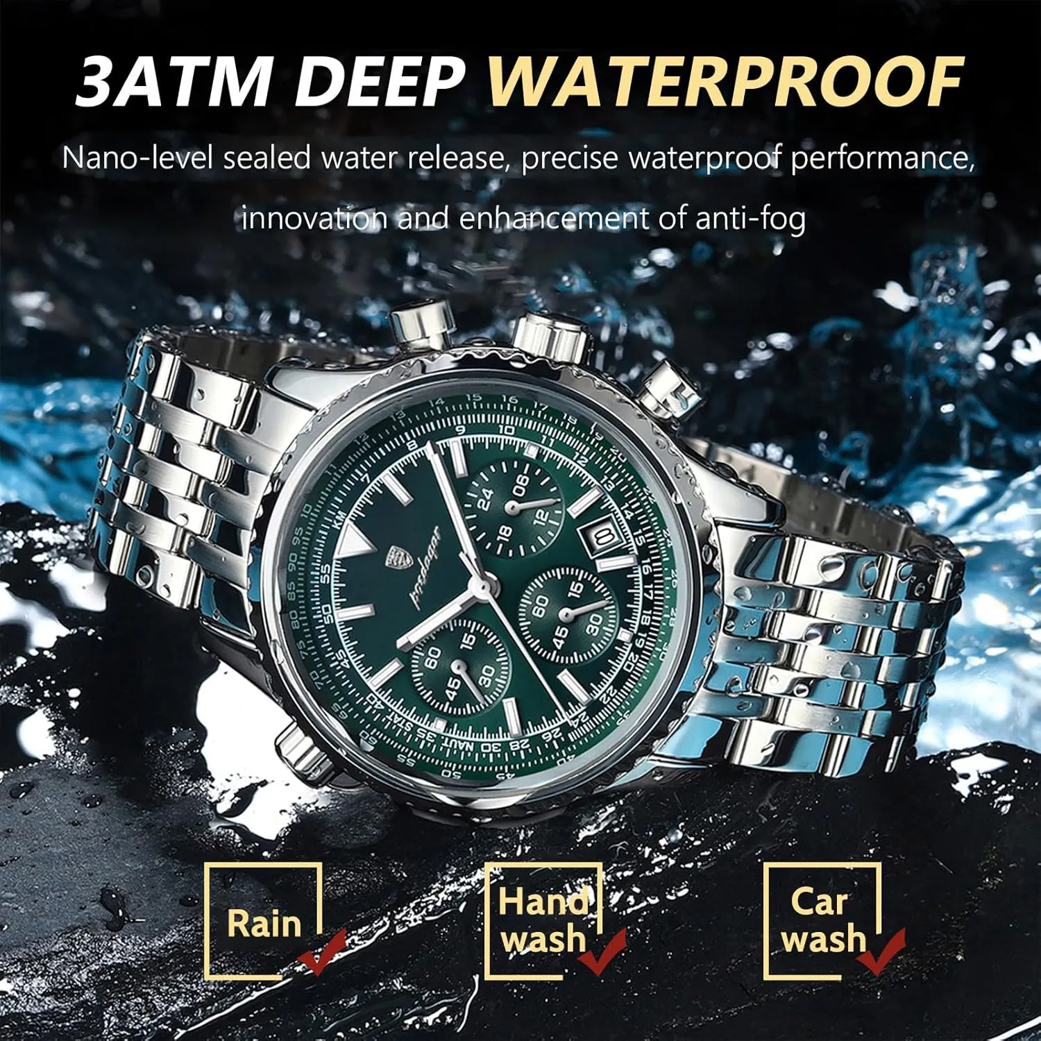 exclusive fisherman sour Waterproof Luminous Date Chronograph Man's Luxury Quartz Watches Sport Stainless Steel Wristwatches Men Fashion Big Dial Military Quartz Watch 