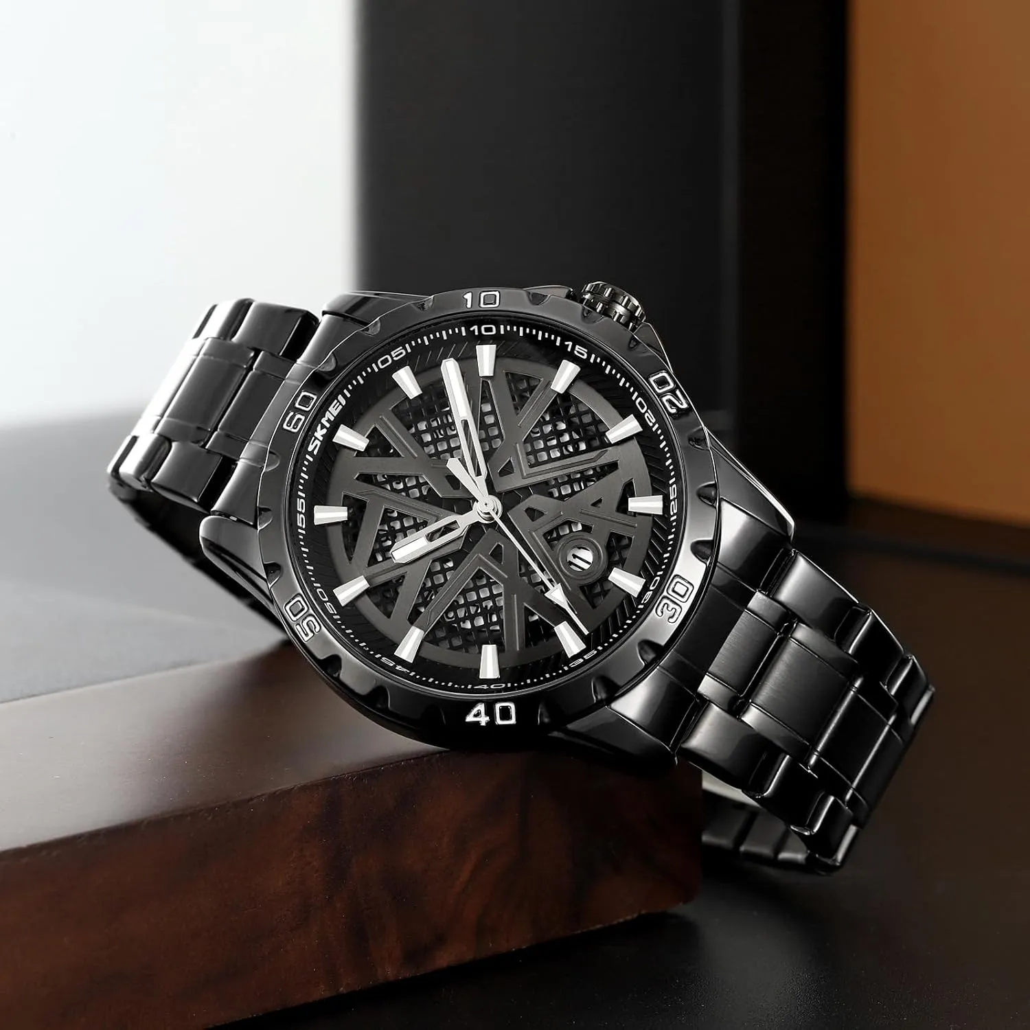 Exquisite Creative Watch Stainless Steel Big Dial Vintage MASTOP Men's Wrist Watch Dress Watch Waterproof Thin Watches for Men 3D extensively Mesh Dial Quartz Watches Luxury 