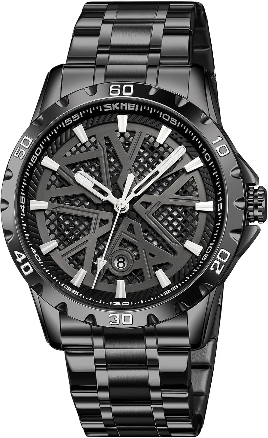 Exquisite Creative Watch Stainless Steel Big Dial Vintage MASTOP Men's Wrist Watch Dress Watch Waterproof Thin Watches for Men 3D extensively Mesh Dial Quartz Watches Luxury 