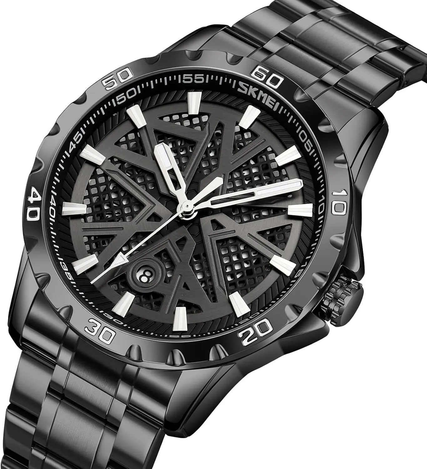 Exquisite Creative Watch Stainless Steel Big Dial Vintage MASTOP Men's Wrist Watch Dress Watch Waterproof Thin Watches for Men 3D extensively Mesh Dial Quartz Watches Luxury 