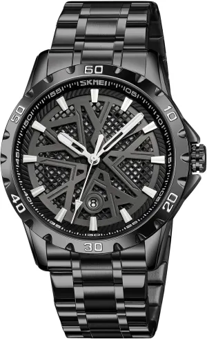Exquisite Creative Watch Stainless Steel Big Dial Vintage MASTOP Men's Wrist Watch Dress Watch Waterproof Thin Watches for Men 3D extensively Mesh Dial Quartz Watches Luxury 