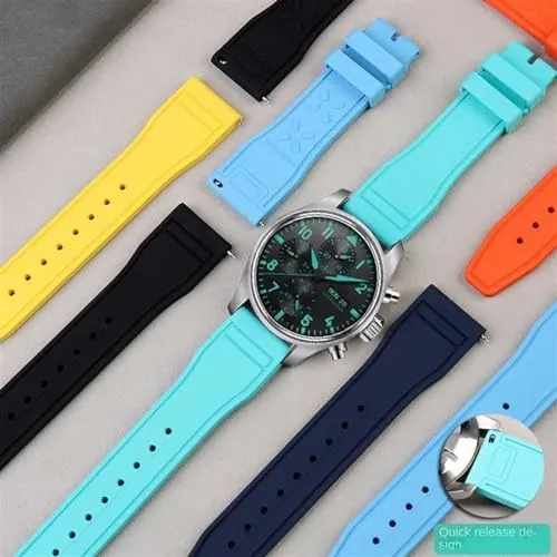 F1 Team Waterproof Sports Bracelet Watchband 20mm 21mm 22mm for IWC Fluoro Rubber speckle coppersmith sieve obey Watch Strap Quick Release Pilot AMG Petronas 